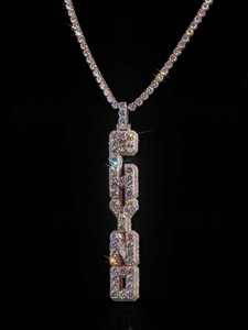 Colgante de Plata Personalizado para Hombre con Letras de Diamantes VVS1 y Moissanita, Joyería Hip Hop con Nombre Personalizado, Amuletos de Rapper - Product Image 2