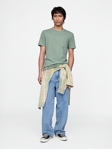 เสื้อยืดคอกลมแขนสั้นทรงหลวมสำหรับผู้ชาย ผ้าคอตตอนเจอร์ซีย์เรียบ พร้อมโลโก้ด้านหน้า เป็นมิตรกับสิ่งแวดล้อม ระบายอากาศได้ดี สไตล์ลำลอง - Product Image 2