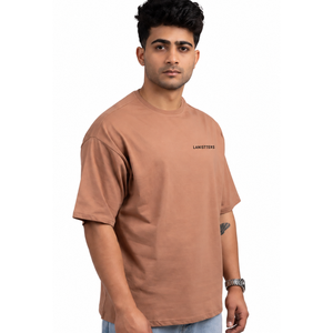T-shirt Homme Oversize Col Rond Manches Courtes Épaules Tombantes Coupe Décontractée Minimaliste Décontracté Vente en Gros Personnalisé Vêtements de Mode Hauts - Product Image 3