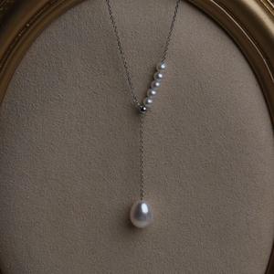 Collar Ajustable con Colgante de Perla de Agua Dulce Natural de Zhuji de 3-7 mm, Cadena en Forma de Y de Plata S925, Fresco y Versátil - Product Image 4