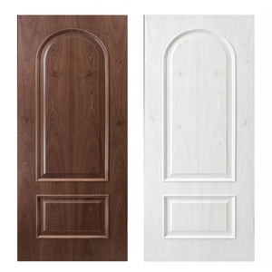 Traditional Solid Wood Interior Door with Arched Panel Design European Style <b>Swing</b> Open - Product Image 2