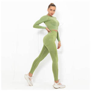 Collection Ensemble de yoga pour femmes grande taille XL, très tendance, style unique, respirant, motif uni, taille ajustée, best-seller - Product Image 5