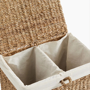Seagrass <b>basket</b> divided into 2 compartments Handmade <b>Storage</b> <b>Basket</b> Wholesale eco-friendly Made in Vietnam - Product Image 2