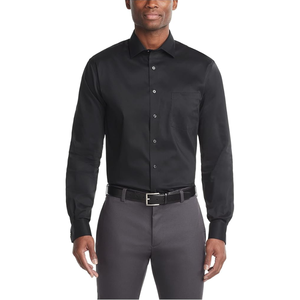 Chemise habillée pour homme, coupe classique, ultra-anti-plis, col extensible, boutonnée, unie, pour le bureau - Product Image 3
