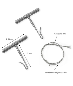 Kit d'outils chirurgicaux réutilisables pour la neurochirurgie et l'orthopédie, comprenant un ensemble de lames de scie Gigli à deux poignées en acier inoxydable de qualité supérieure pour la coupe osseuse - Product Image 1