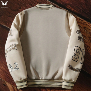 Heavyweight Winter Varsity Jacket Men's Quilted Lining Woolen Letterman Jacket Windproof Thermal Baseball Bomber Collage Jacket - Product Image 2