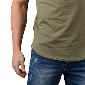 T-shirt d'entraînement respirant en coton 100% personnalisé, imprimé, col rond, couleur unie, séchage rapide pour hommes - Product Image 5