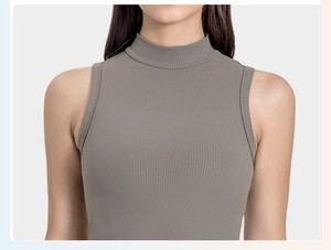 Top Deportivo Corto para Mujer, Cuello Redondo, Transpirable, Casual, Suave, de Nailon y Spandex, Sin Mangas, Ajustado, para Gimnasio y Fitness, con Logotipo Personalizado en la Parte Delantera - Product Image 5