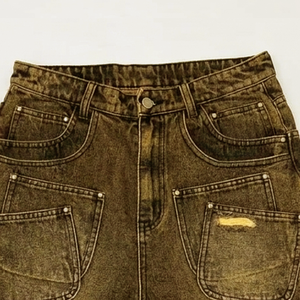 Short en jean cargo Glory Custom Distressed à multiples poches, nouveau look vintage tendance pour unisexe, streetwear et tenue décontractée - Product Image 3