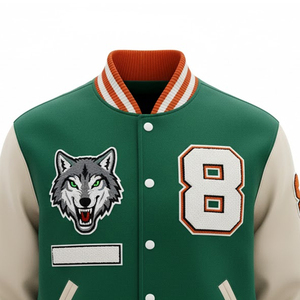 Chaqueta Varsity de Chenilla Bordada de Alta Calidad para Hombre - Ropa Urbana de Invierno Transpirable y Ecológica con Logotipo Frontal - Product Image 2