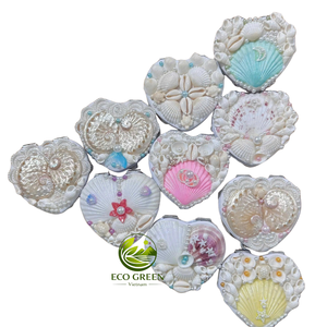Handmade Shell <b>Compact</b> <b>Mirror</b> Portable Cosmetic <b>Mirror</b> Heart Shape Travel Beauty Gift for Girls and Ladies - Product Image 5
