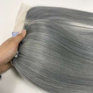 Bone Straight Raw Donor Hair Gris Tono claro Color Precio al por mayor de fábrica Extensiones de cabello humano vietnamita - Product Image 1