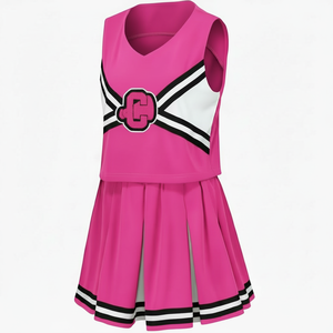 Ensemble d'uniformes de cheerleading sur mesure de haute qualité, 100% polyester respirant, impression par sublimation, service OEM, pour femmes. - Product Image 1