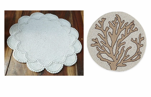 FAIZA CRAFT Set de table rond fait main avec mandala perlé et broderie florale dorée (perles de verre) pour la décoration intérieure - Product Image 6