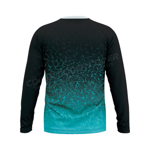 Chemises de pêche personnalisées, professionnelles, imperméables, à col rond, à manches longues, avec protection solaire, séchage rapide, jersey - Product Image 4