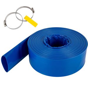 Heavy Duty 3\" X 105\FT PVC Lay Flat Garden <b>Hose</b> Weatherproof Burstproof ID for Backwash Drain <b>Clamp</b>-Quality Garden <b>Hoses</b> Reels - Product Image 1