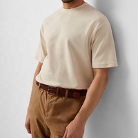 T-shirt décontracté personnalisé à col rond et manches courtes, style simple d'été, 100 % coton, coupe ample, respirant, anti-plis, tricoté 180g pour homme