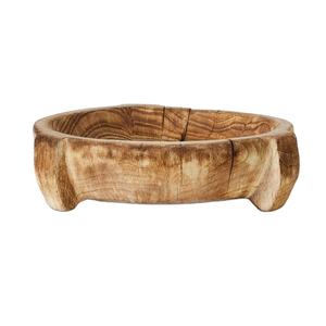 Cuenco redondo de madera de mango hecho a mano con acabado único, ideal para ensaladas de frutas y Decoración de mesa elegante - Product Image 1