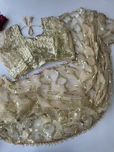 Indian Trending Beautifully Designed Saree Premium Georgette With Digital <b>Print</b> Sequence Work Saree for Party and Wedding Wear - Product Image 3