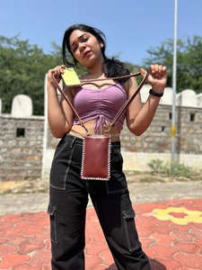 Nuevo Western Tooled Jacquard cuero teléfono Crossbody Sling monederos Vintage Multi Azteca tela único acolchado pequeño muñequera monederos - Product Image 5