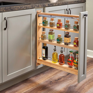 Premium Soft Close Wood Pull Out Cabinet Organizer Slide <b>Shelf</b> Spice Rack Storage Drawer for Kitchen Bathroom Use - Product Image 6