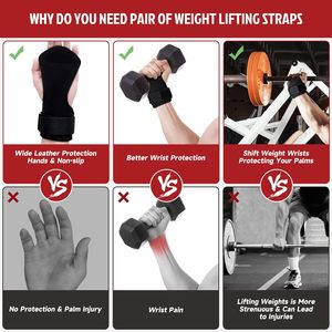 <b>Weight</b> Lifting Wrist Support Straps Foldable Anti-slip Cowhide Leather Heavy Duty Grip <b>Training</b> PROFIT SPORTS Deadlift Pull Ups - Product Image 3