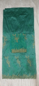 Formal New Collection Luxurious Nigerian George Wrapper With Embroidery Work On Floral Pattern Taffeta Silk <b>Fabric</b> For Wedding - Product Image 4