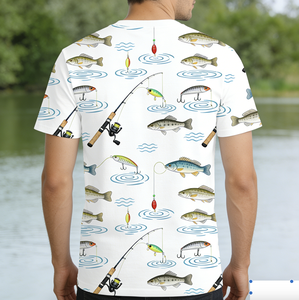T-shirt à manches courtes à motif géométrique, impression par sublimation, col rond, séchage rapide, coupe sportive régulière - Product Image 6