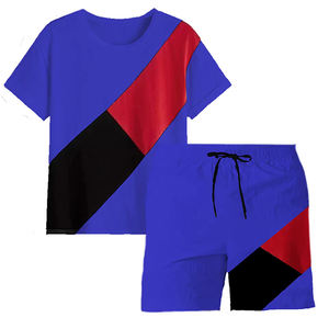 Ensemble décontracté homme été 2026 – T-shirt et short tendance en coton tricoté 100 %, séchage rapide, personnalisable, haute qualité, grandes tailles - Product Image 4