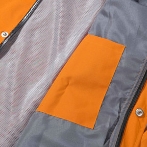 Men's <b>Hooded</b> Waterproof <b>Rain</b> <b>Jacket</b> Solid Color Casual Autumn Outerwear Lightweight Zipper Closure Orange - Product Image 4