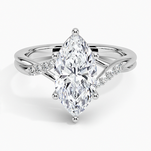 Bague BOJ 039 en argent 925, taille marquise, avec halo de diamants, 2 carats, couleur D, VVS1, Moissanite certifiée GRA, à prix réduit - Product Image 1