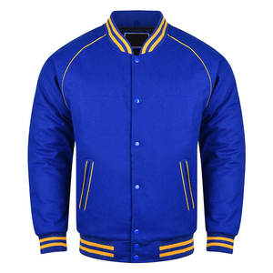 Veste varsity pour homme en laine 100% durable avec col montant et logo sur le devant, couleurs/tailles personnalisables, imperméable, coupe-vent, qualité supérieure - Product Image 1