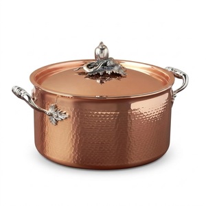 Olla de Cobre Hecha a Mano de Primera Calidad con Asas de Latón, Juego de Utensilios de Cocina de Cobre de Lujo para Restaurantes, Hoteles y Cocinas - Product Image 2