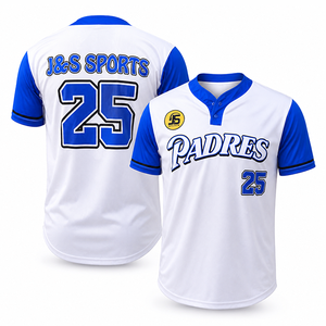Camisetas de Béisbol Sublimadas Personalizadas Unisex, Tallas Grandes, 2 Botones, Transpirables, de Secado Rápido, Antibacterianas, Camisetas de Béisbol para Equipos, Venta al Por Mayor - Product Image 1