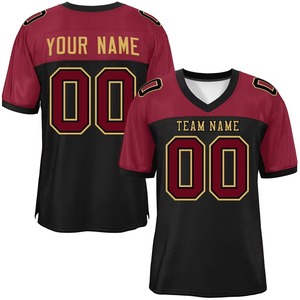 Custom American Football Jersey Men Blue Mesh V-Neck Short Sleeve Breathable Heat-Transfer Printed 100% Polyester Quick Dry Team - Product Image 2