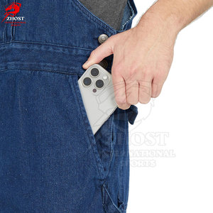 Durable Casual Streetwear <b>Men</b> Jeans <b>Overall</b> Adjustable Shoulder Straps Relaxed Fit Everyday Jeans Workwear Fashion Apparel - Product Image 5