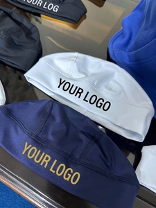<b>Navy</b> Blue Custom Beanie Cap Personalized Logo Stretch Knit Winter <b>Hat</b> Unisex Casual Outdoor Sports Headwear - Product Image 5