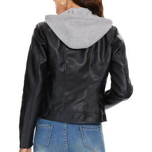Chaqueta de Motociclista para Mujer PIHA SPORTS, de Cuero Vacuno Genuino, Manga Larga, Transpirable, Estilo Vintage de Invierno, Cierre de Cremallera, Cuello Camisero - Product Image 2