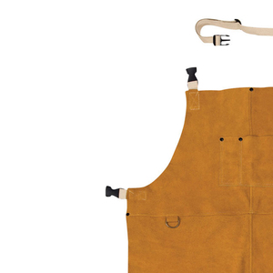 Delantal de cuero resistente para trabajo pesado, adecuado para soldadura y trabajos de fabricación. Delantal de taller de cuero diseñado para resistir el calor. - Product Image 4