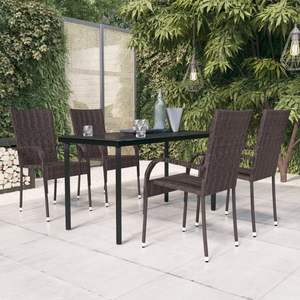 Conjunto de Comedor para Jardín en Marrón y Negro - Product Image 1
