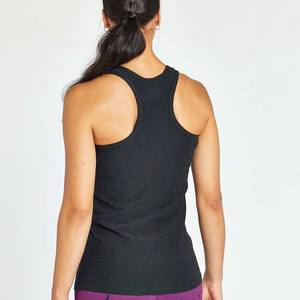 Ropa Deportiva para Mujer, Top de Punto con Cuello Redondo, Color Negro Sólido, Casual, Largo Regular, Transpirable, de Algodón - Product Image 4