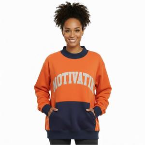 <b>Women</b> Mockneck Fleece Lined <b>Top</b> OEM Service High Quality Warm Winter Casual Pullover Front Logo Custom Brand <b>Sequined</b> Badge - Product Image 1