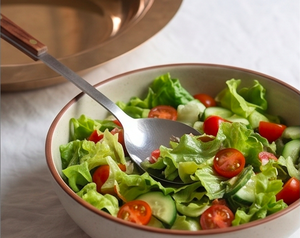 Stainless Steel Salad <b>Servers</b> Set Mirror Polish With Wooden Handles Dishwasher Safe For Home Dining Party And Restaurant - Product Image 5