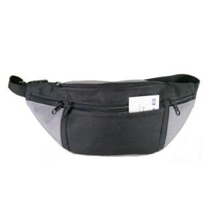 Unisex Gray Textile Waist Bag With Zipper Closure For Daily Use - Product Image 2