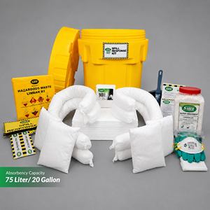 Kit anti-déversement d'hydrocarbures SABER robuste, 75 litres, absorbant, 100 % polypropylène, écologique, pour la réponse aux déversements et la récupération de fûts - Product Image 2
