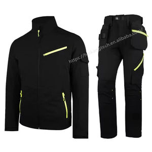 ชุดเสื้อผ้าทำงานแบบซอฟต์เชลล์ ชุดแจ็คเก็ตอเนกประสงค์หลายกระเป๋า และกางเกงคาร์โก้เสริมความแข็งแรง ชุดยูนิฟอร์มวิศวกรรมมืออาชีพ - Product Image 3