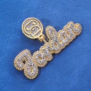 Collar de Lujo para Hombre con Colgante de Letra Personalizada con Nombre, Perla de Agua Dulce Estilo Hip Hop, Chapado en Rodio, Plata 925, Tono Oro Amarillo - Product Image 3