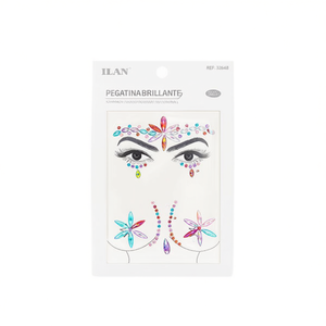 Adesivi viso glitterati ILAN multicolor per decorazioni facciali - Product Image 1