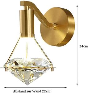 Современный роскошный ромбовидный хрустальный светильник, настенное освещение, латунный материал, гостиничный, спальня, гостиная, коридор, Декор, светодиодный хрустальный настенный светильник - Product Image 5