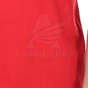 Camiseta de Manga Corta Roja para Hombre Aussie Edge, Corte Regular, Cuello Redondo, Informal, Tejido de Punto, Transpirable, 100% Algodón, Secado Rápido - Product Image 6